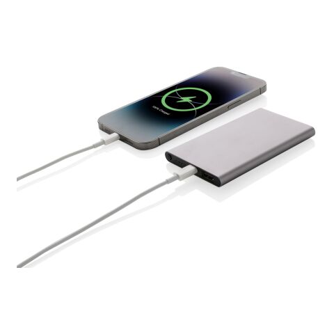 RCS recycled plastic/aluminum 4000 mah powerbank with type C anthracite | No Branding | not available | not available