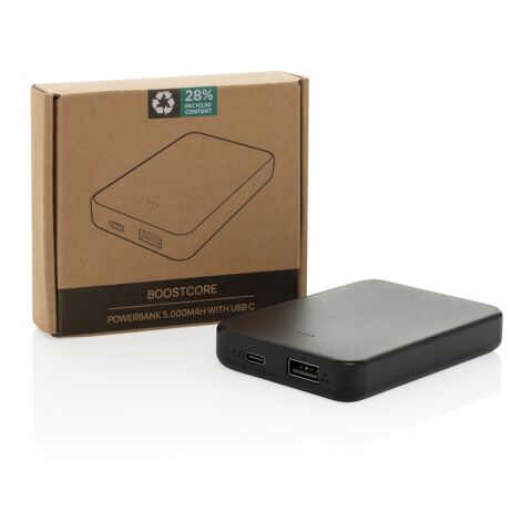 Boostcore RCS recycled plastic powerbank 5.000mAh with USB C black | No Branding | not available | not available