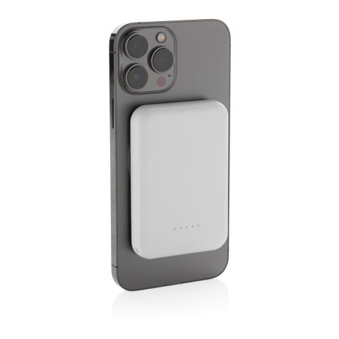 Stellar RCS recycled plastic 5000 mah 5W magnetic powerbank white | No Branding | not available | not available