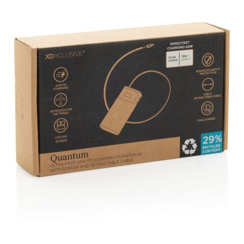 Quantum RCS ultra-fast PD45W 10.000mAh powerbank with screen grey-black | No Branding | not available | not available