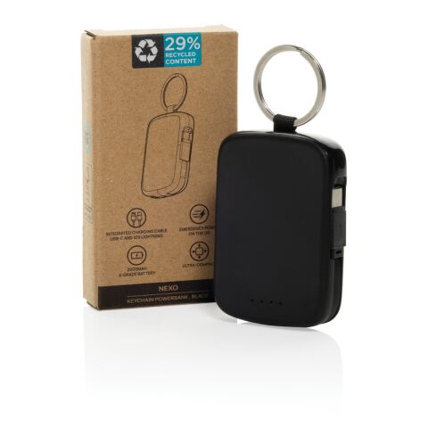 Nexo RCS keychain 2000 mah powerbank with integrated cables black | No Branding | not available | not available