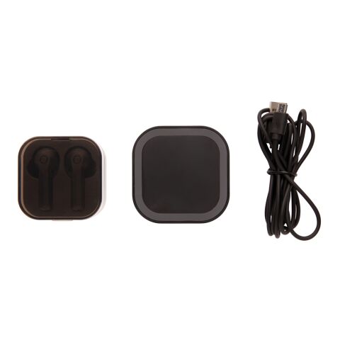 TWS earbuds in wireless charging case black | No Branding | not available | not available