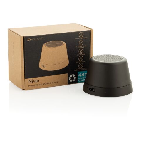 Nivio RCS recycled aluminum magnetic 5W Speaker black | No Branding | not available | not available