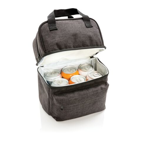 Cooler bag with 2 insulated compartments anthracite | No Branding | not available | not available
