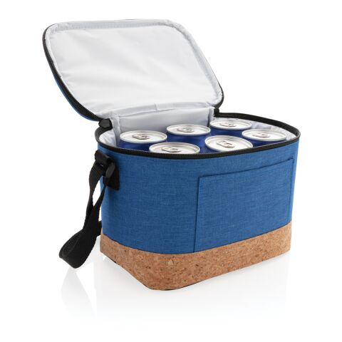 Two tone cooler bag with cork detail blue | No Branding | not available | not available