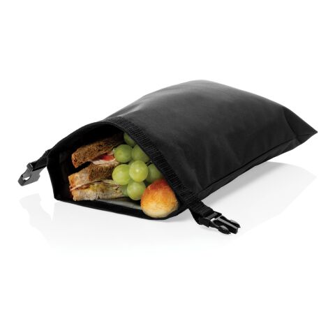 Snackstrap AWARE™ RPET foldable lunchbag 30x20CM black | No Branding | not available | not available