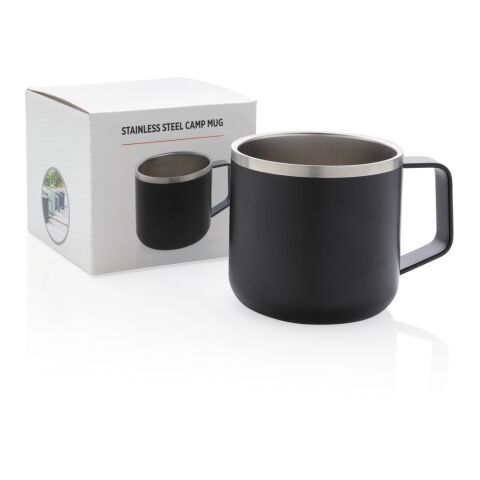 Stainless steel camp mug black | No Branding | not available | not available