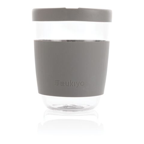 Ukiyo borosilicate glass with silicone lid and sleeve Charcoal Grey | No Branding | not available | not available