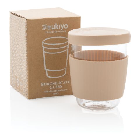 Ukiyo borosilicate glass with silicone lid and sleeve brown | No Branding | not available | not available
