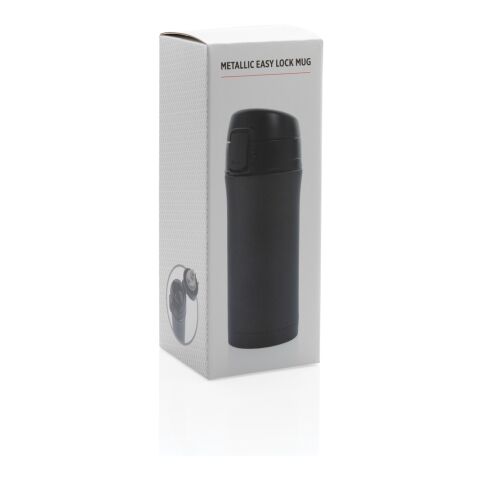 Metallic easy lock vacuum mug black | No Branding | not available | not available