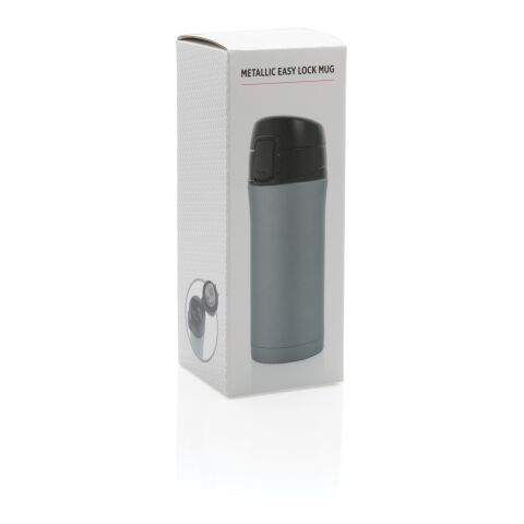 Metallic easy lock vacuum mug grey | No Branding | not available | not available