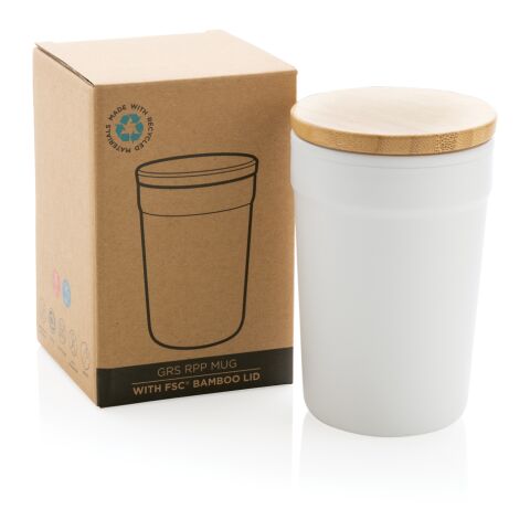 GRS RPP mug with FSC® bamboo lid White | No Branding | not available | not available