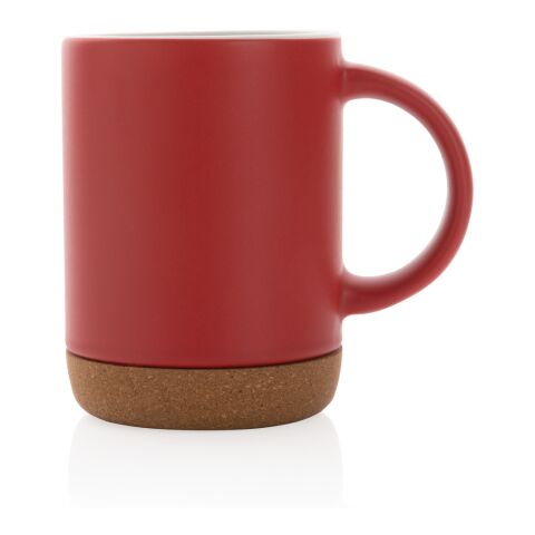 Ceramic mug with cork base red | No Branding | not available | not available