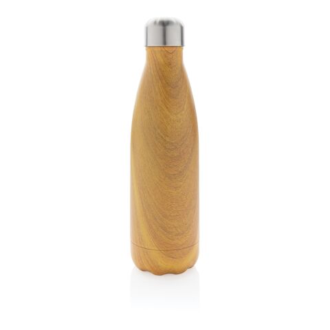 Vacuum insulated ss bottle with wood print yellow | No Branding | not available | not available
