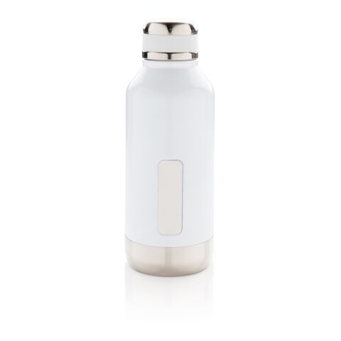 Leak proof vacuum bottle with logo plate white | No Branding | not available | not available