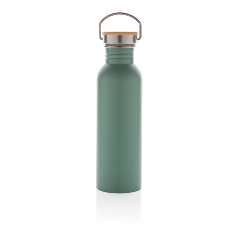 Modern stainless steel bottle with bamboo lid green | No Branding | not available | not available