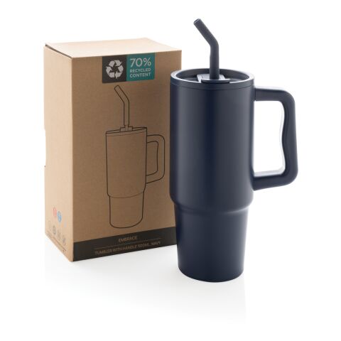 Embrace deluxe RCS recycled stainless steel tumbler 900ml navy | No Branding | not available | not available