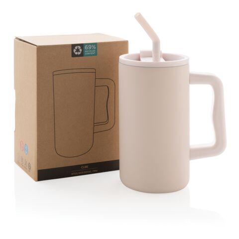 Cube RCS certified recycled steel mug 800ml pink