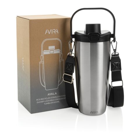 Avira Ayala RCS re-steel duosip lockable crossbody tumbler silver | No Branding | not available | not available