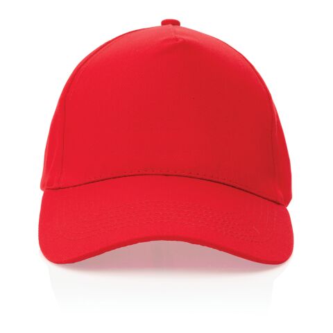 Impact 5 panel 190gr Recycled cotton cap with AWARE™ tracer red | No Branding | not available | not available | not available