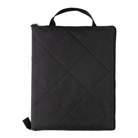 Impact Aware™ RPET foldable quilted picnic blanket black | No Branding | not available | not available | not available