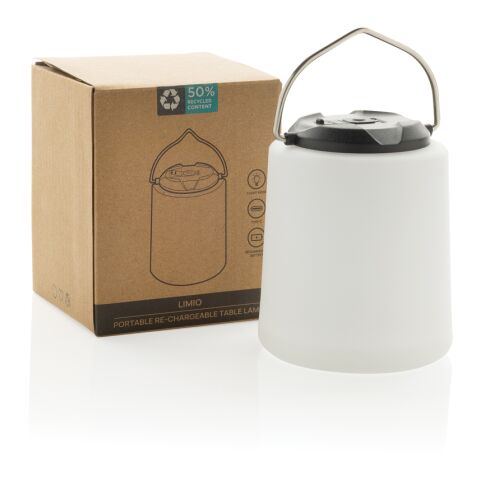 Limio RCS recycled plastic portable re-chargeable table lamp white | No Branding | not available | not available