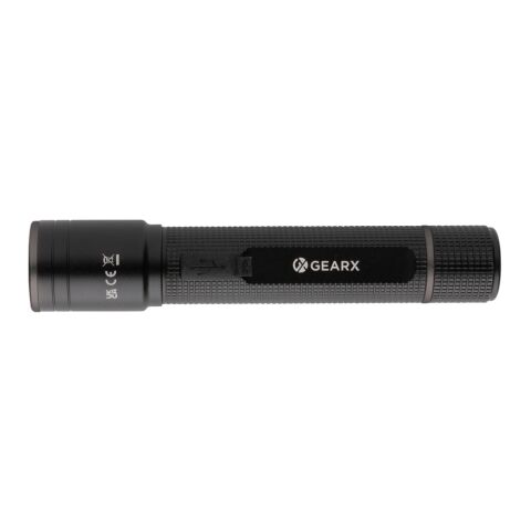 Gear X RCS recycled aluminum USB-rechargeable torch black | No Branding | not available | not available