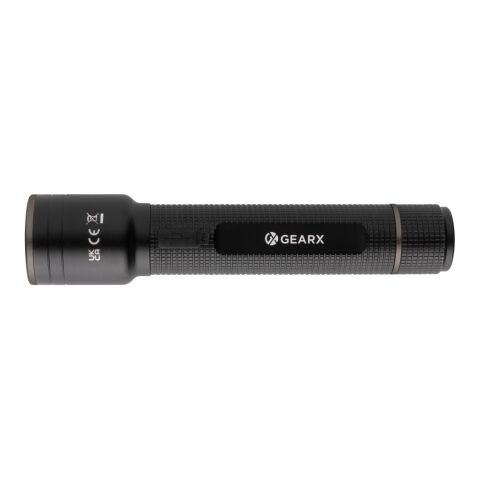Gear X RCS recycled aluminum USB-rechargeable torch large black | No Branding | not available | not available