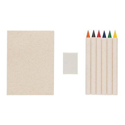 Micki GRS infinity 6pc colouring pencil set with notepad white | No Branding