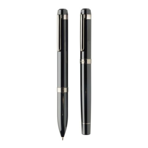 Swiss peak OSLO recycled stainless steel deluxe pen set black