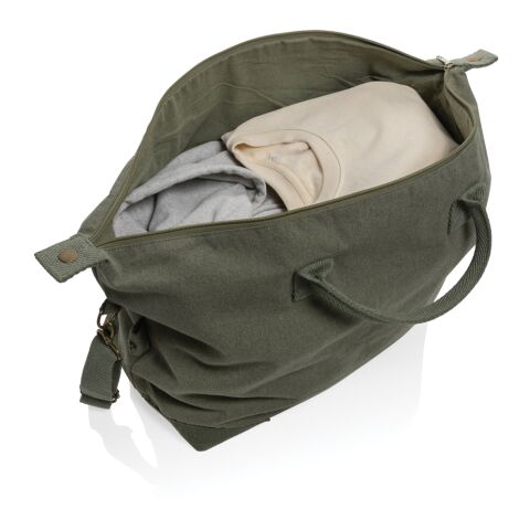 Kezar AWARE™ 500 gsm recycled canvas deluxe weekend bag green | No Branding | not available | not available | not available