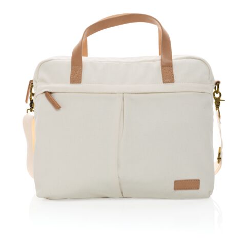 Impact AWARE™ 16 oz. recycled canvas laptop bag white | No Branding | not available | not available | not available