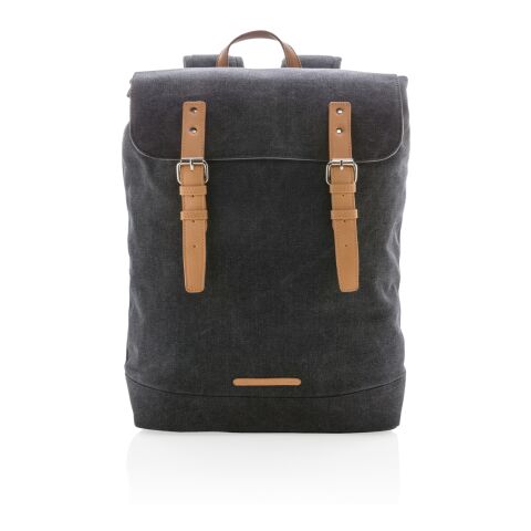 Canvas laptop backpack PVC free black | No Branding | not available | not available | not available
