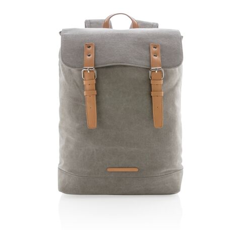 Canvas laptop backpack PVC free grey | No Branding | not available | not available | not available