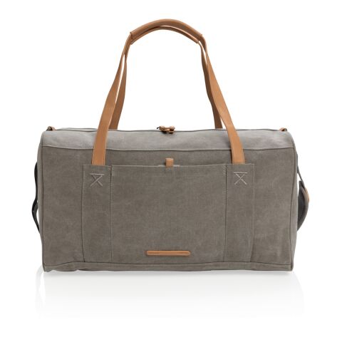 Canvas travel/weekend bag PVC free grey | No Branding | not available | not available | not available