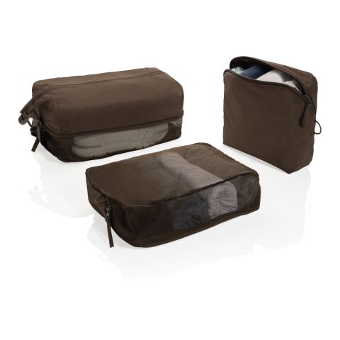 KENTO URBAN RCS recycled nylon packing cube set brown