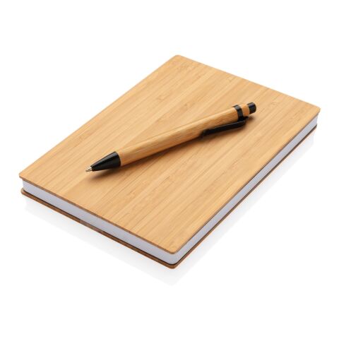 A5 Bamboo notebook &amp; pen set brown | No Branding | not available | not available