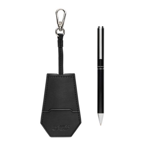 SP Tula RCS certified recycled PU key holder and pen set black | No Branding | not available | not available
