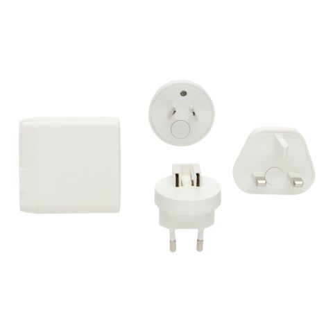 TravelCharge Pro RCS rplastic travel charger with USB C white-black | No Branding | not available | not available