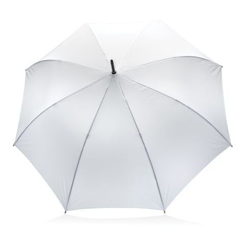27" Impact AWARE™ RPET 190T auto open bamboo umbrella white | No Branding | not available | not available