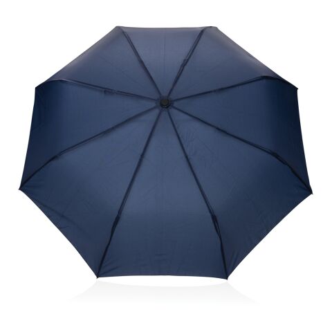 Kaycey 21" AWARE™ RPET Acacia wood mini auto open umbrella navy | No Branding | not available | not available
