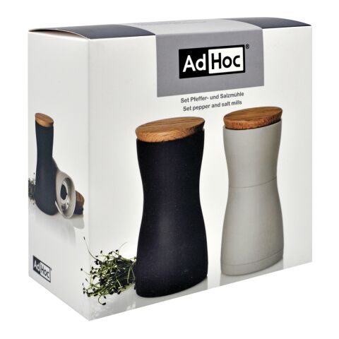 AdHoc Twin Salt and pepper mill set black-white | No Branding | not available | not available
