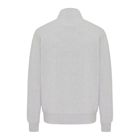 IQONIQ Elgon recycled cotton quarter zip sweater light heather grey | 5XL | No Branding | not available | not available | not available