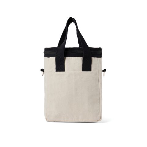 VINGA Volonne AWARE™ recycled canvas cooler tote bag off white-black | No Branding | not available | not available
