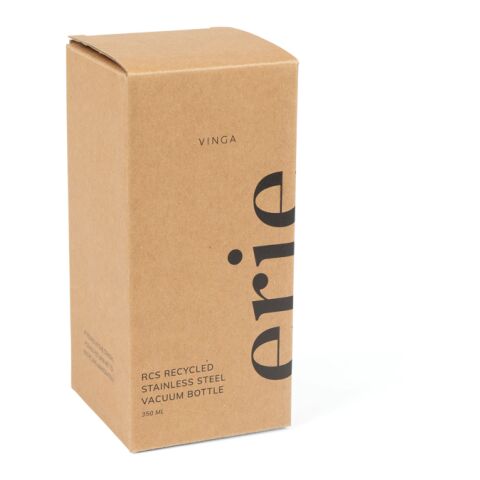 VINGA Erie RCS recycled SS push mug 350 ML silver-black | No Branding | not available | not available