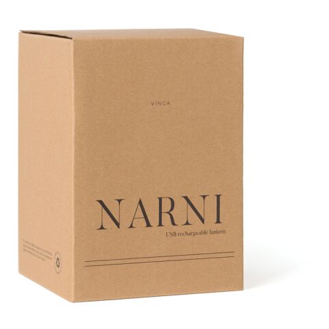VINGA Narni RCS recycled ABS lantern brown-white | No Branding | not available | not available