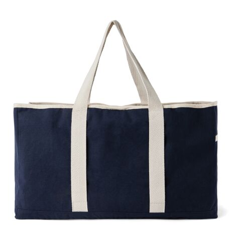 VINGA Volonne AWARE™ recycled canvas beach bag blue-off white | No Branding | not available | not available | not available