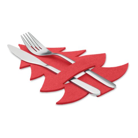 RPET felt cutlery holder set red | No Branding | not available | not available | not available