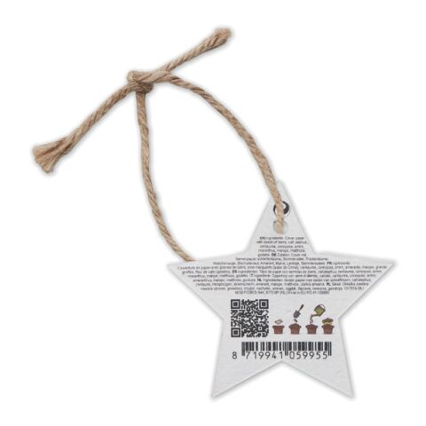 Seed paper Xmas ornament, Star white | No Branding | not available | not available