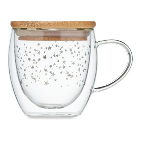 Double wall borosilicate mug with stars transparent | No Branding | not available | not available | not available
